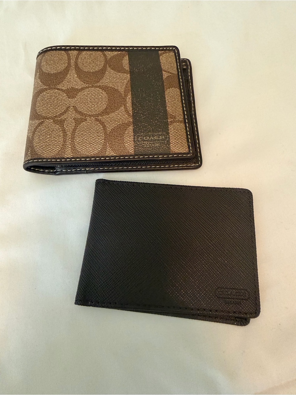 Coach Two-Pack Men's Brown Signature Canvas & Black Leather Wallets
